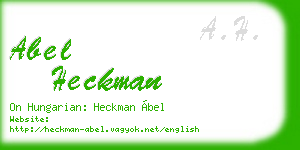 abel heckman business card